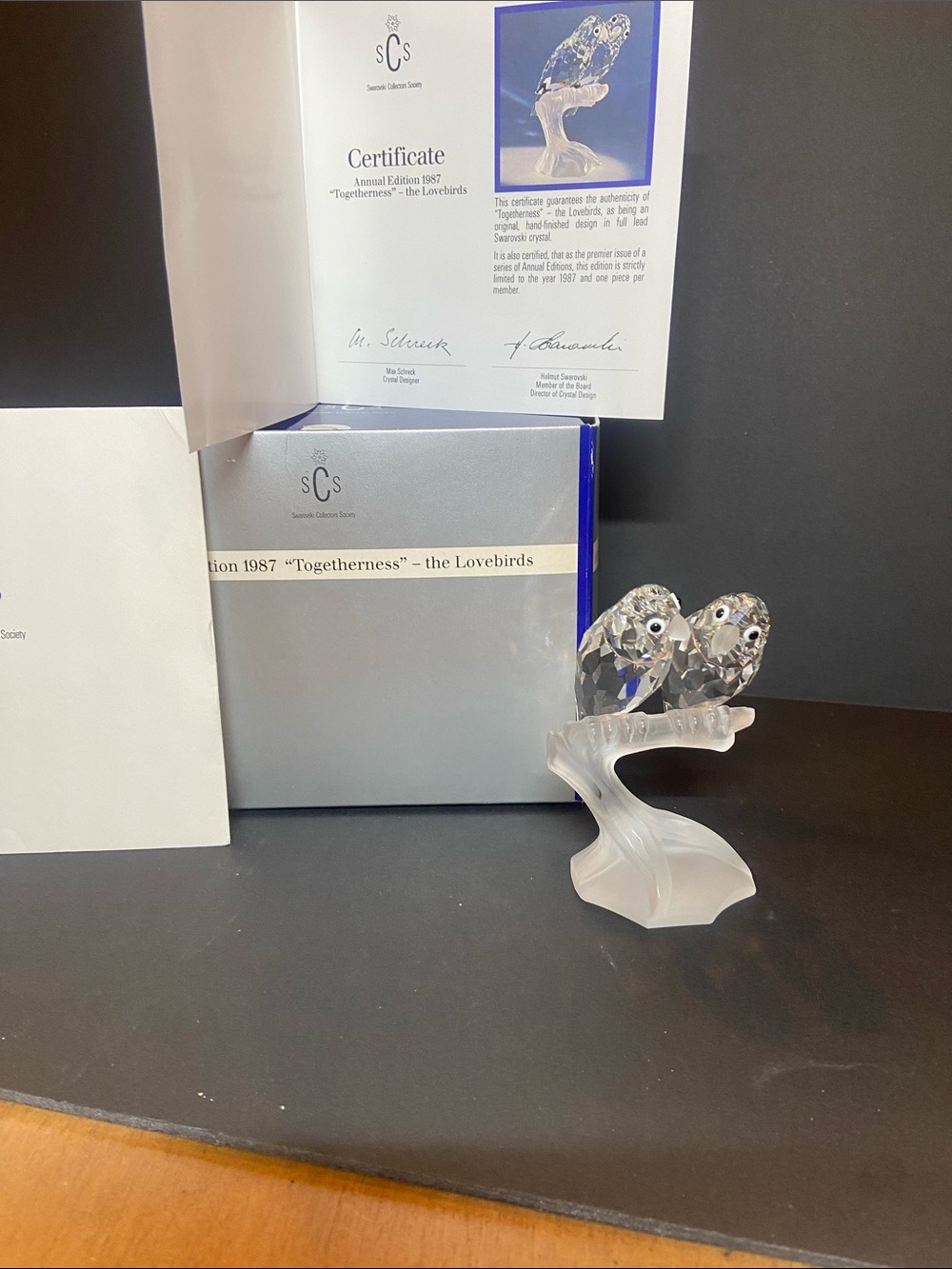 Swarovski Clear Crystal Lovebirds Figurine